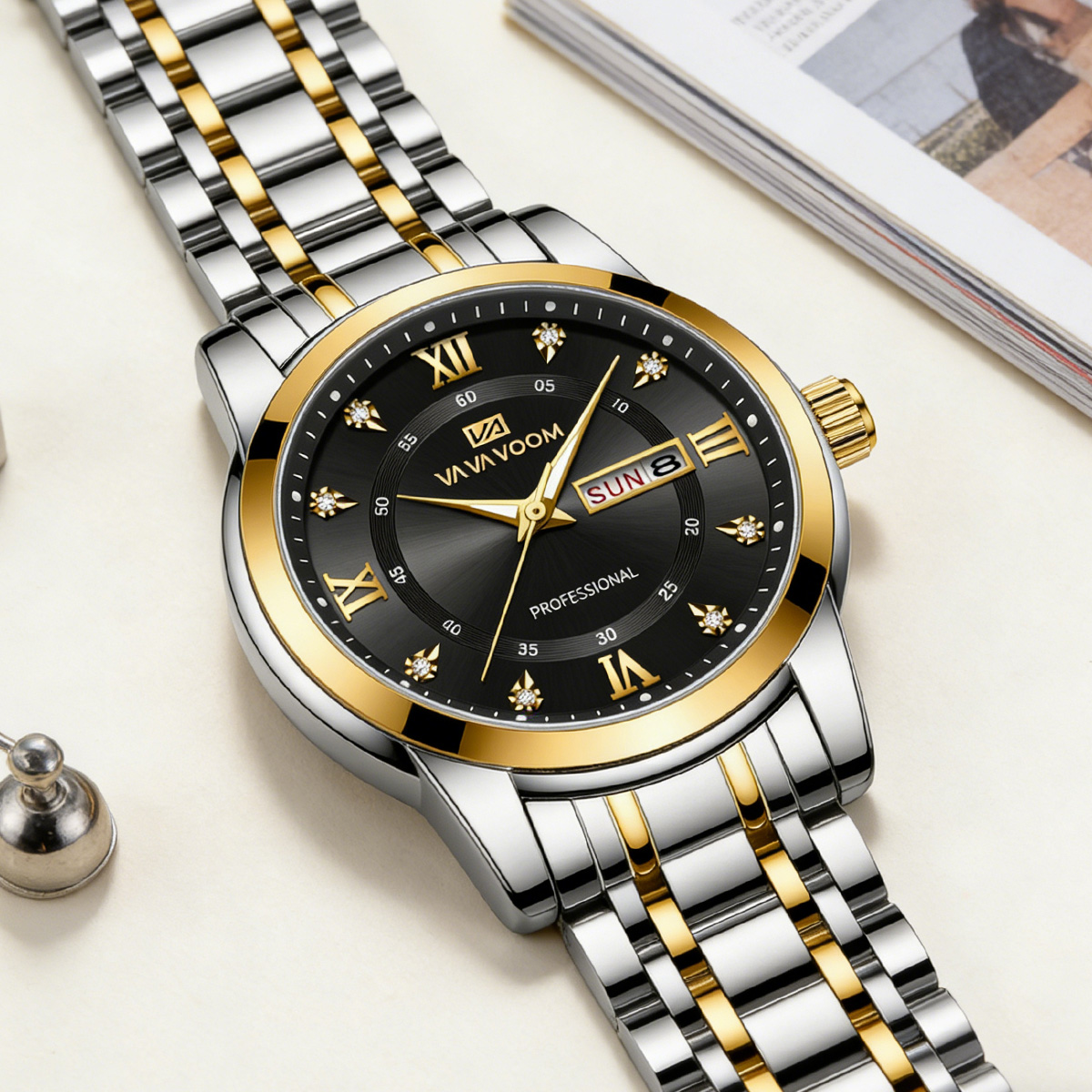 Luxury Rhinestone Gold Ring St - Luxury Watch Green Dial 评论和价格