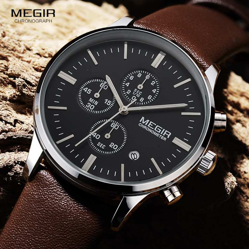 Megir quartz watches men lumin - Luxury Watch Green Dial 评论和价格