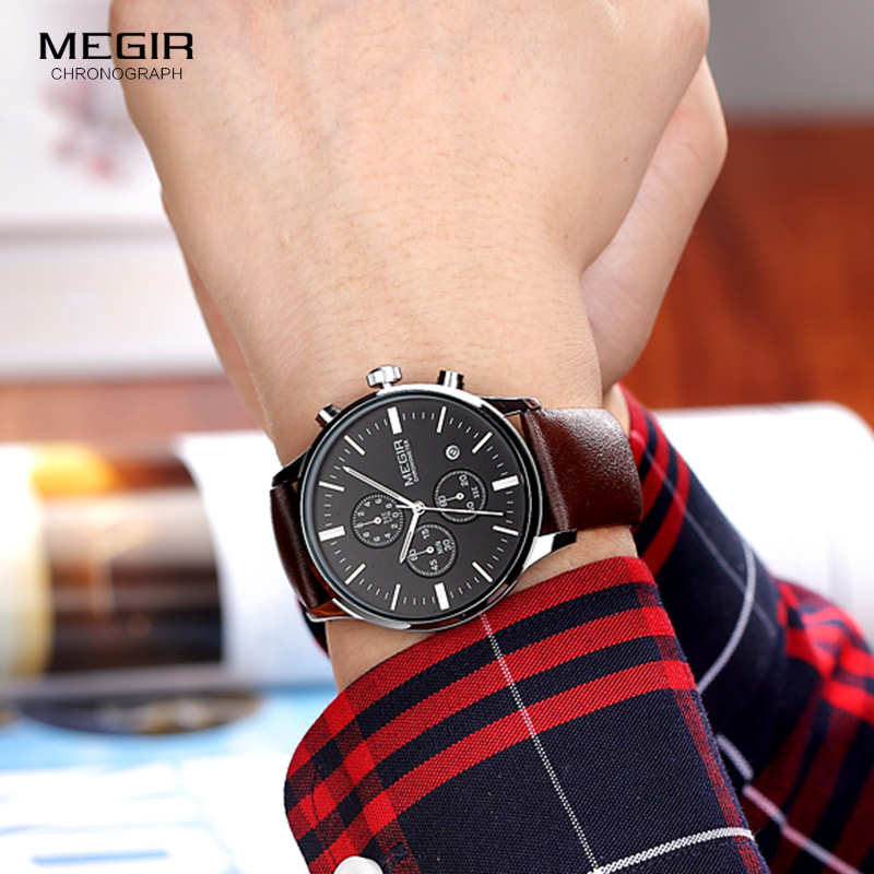 Megir quartz watches men lumin - Luxury Watch Green Dial 评论和价格