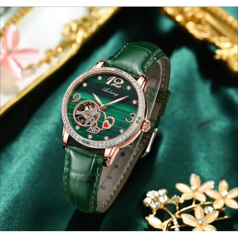 AILANG Luxury Women Skeleton A - Luxury Watch Green Dial 评论和价格