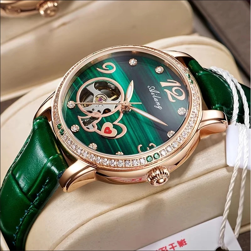 AILANG Luxury Women Skeleton A - Luxury Watch Green Dial 评论和价格