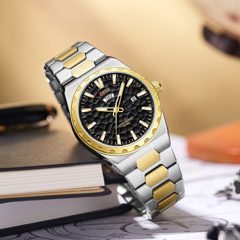 OFNS Business Men Clock Quartz - Luxury Watch Green Dial 评论和价格