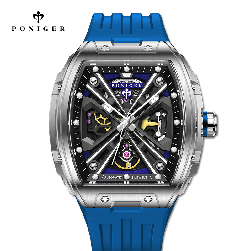 PONIGER Luxury Automatic Mecha - Luxury Watch On Rubber Strap 评论和价格