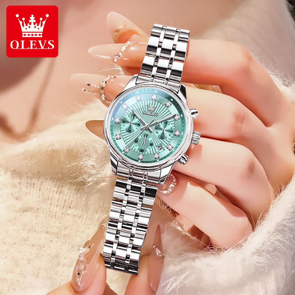 OLEVS Womens Watches Fashion L - Luxury Watch Green Dial 评论和价格