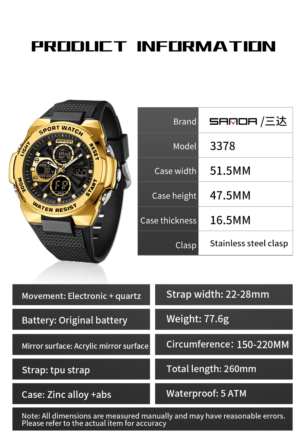 SANDA Sports Waterproof Milita - Luxury Watch Shop 评论和价格