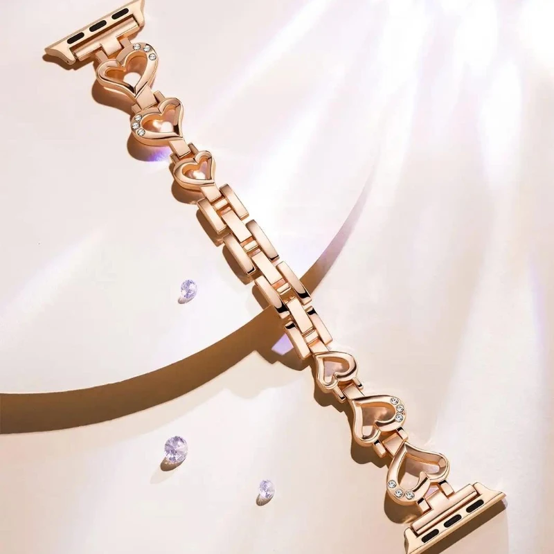 Luxury Rose Gold Metal Strap F - Luxury Watch Apple Bands 评论和价格