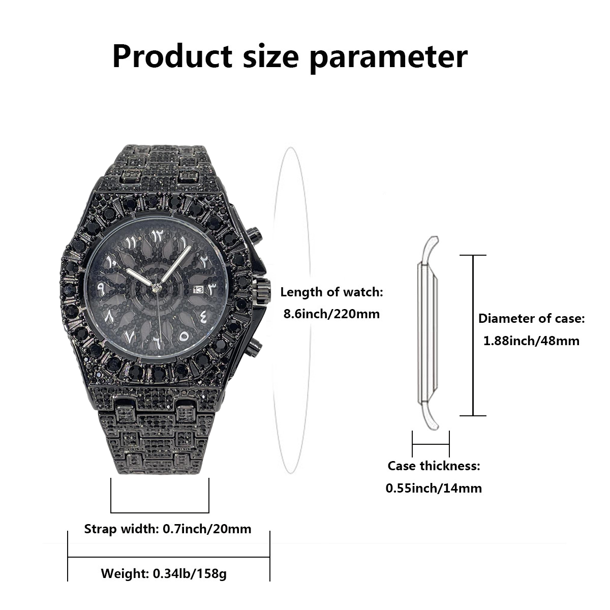 UNIGUET Cool Black Diamond Wat - Luxury Watch Iceberg 评论和价格